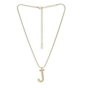 NEW ETTIKA ANTHROPOLOGY 18K Goldplated Twisted Crystal Initial Necklace J